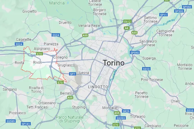 mappa che mostra dove si trova Rivoli