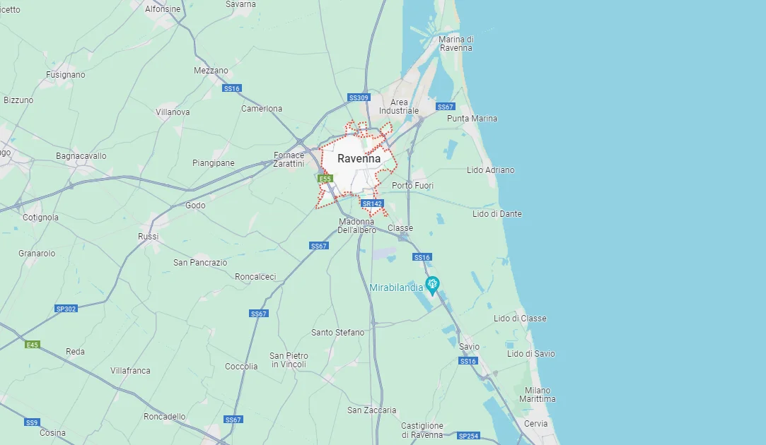 mappa che mostra dove si trova Ravenna