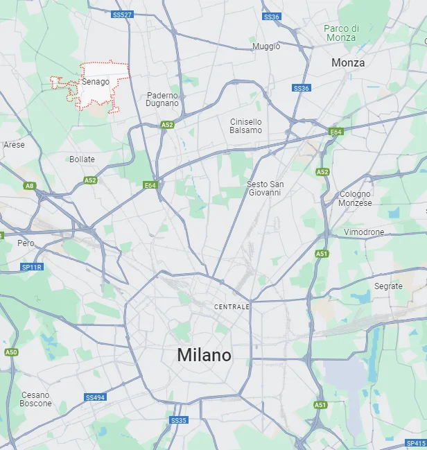 mappa che mostra dove si trova Senago